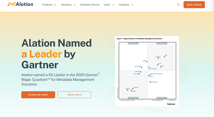 Alation data catalog platform for metadata management and data governance in modern enterprises