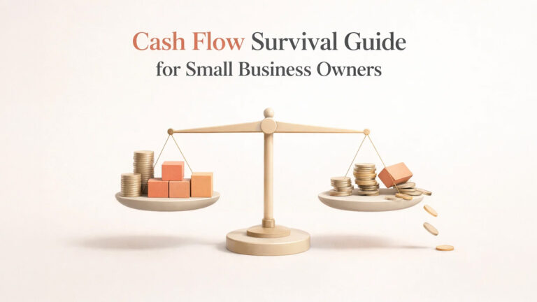 Cash flow management for small business showing income and expenses balance