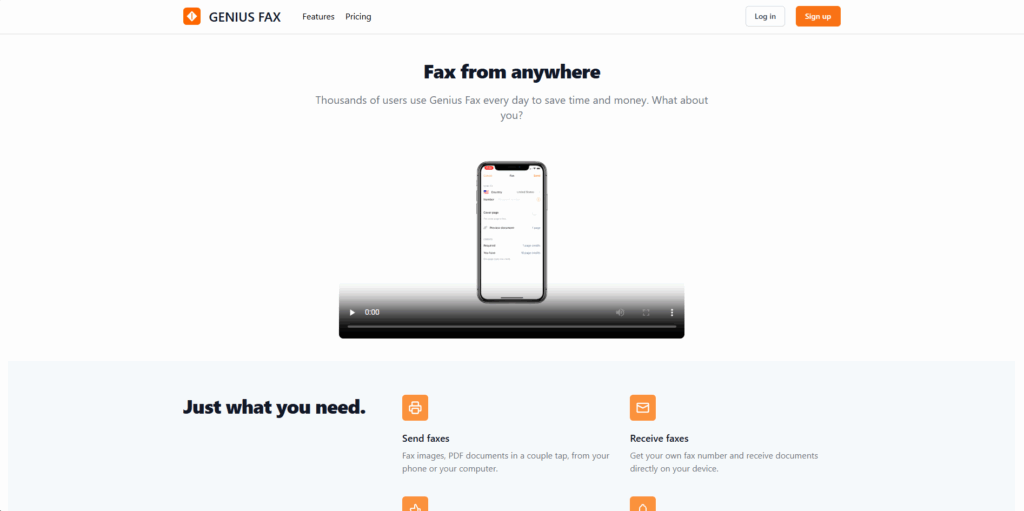 Genius Fax iPhone fax app pay as you go option for sending documents without subscription