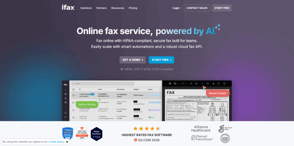 iFax iPhone fax app for secure healthcare document transmission and compliance