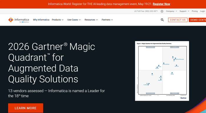 Informatica Intelligent Data Management Cloud IDMC as a leading data catalog and metadata management tool for enterprise data governance