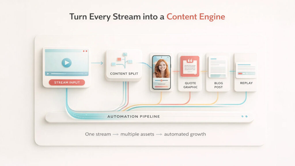 Turning live streams into a content engine with repurposing workflow for audience growth