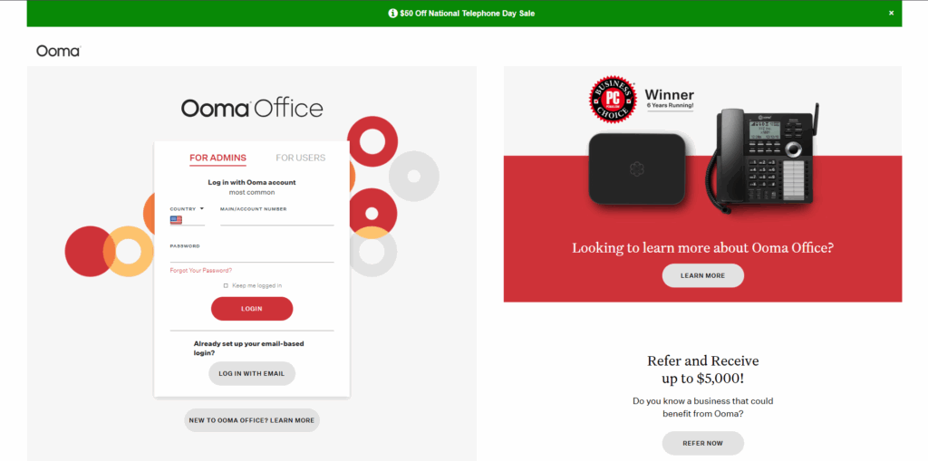 Ooma Office phone system for small business communication and VoIP calling