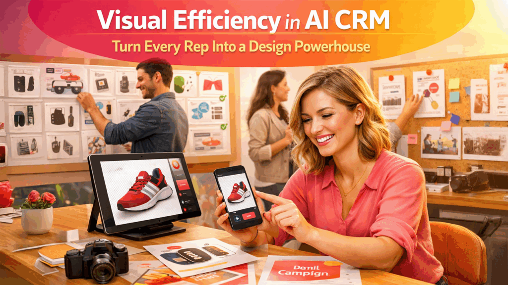 AI-powered CRM workflow improving visual efficiency in sales proposals with clean and consistent assets