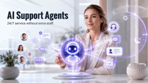 AI agents for customer support providing 24/7 automated assistance across chat and messaging platforms