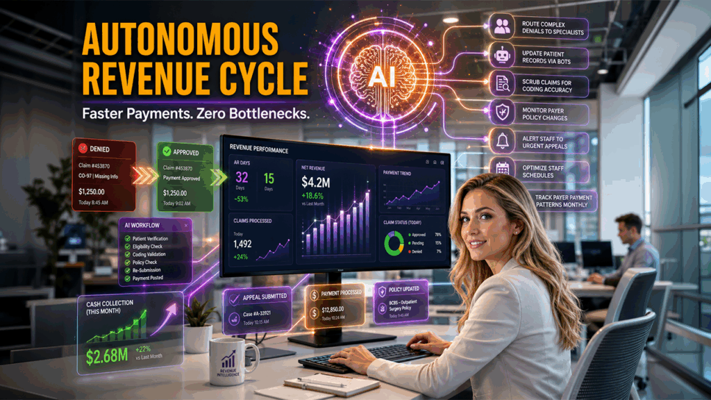 AI-powered CRM healthcare system automating revenue optimization workflows and billing processes