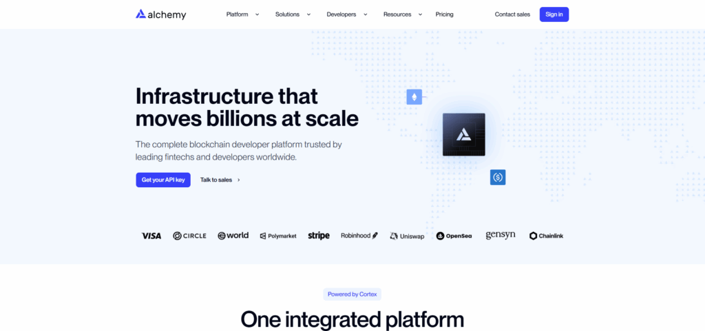Alchemy Ethereum RPC infrastructure platform for Web3 development