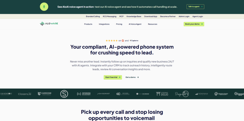 Aloware local presence dialer for budget-conscious SMB sales teams and cold calling
