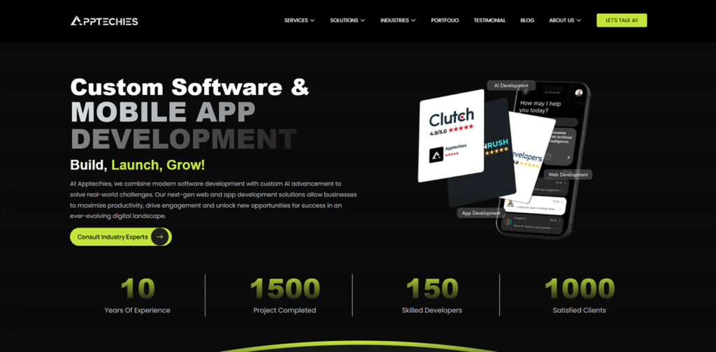 Apptechies real estate app development company offering AI-powered automation and scalable PropTech solutions.