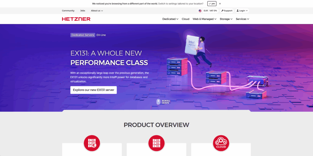 Hetzner VPS for Docker Hosting with NVMe storage and KVM virtualization for Docker Compose deployments