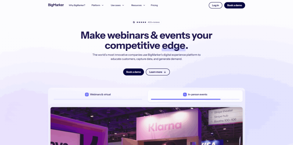 BigMarker webinar platform for automated webinars and enterprise lead generation