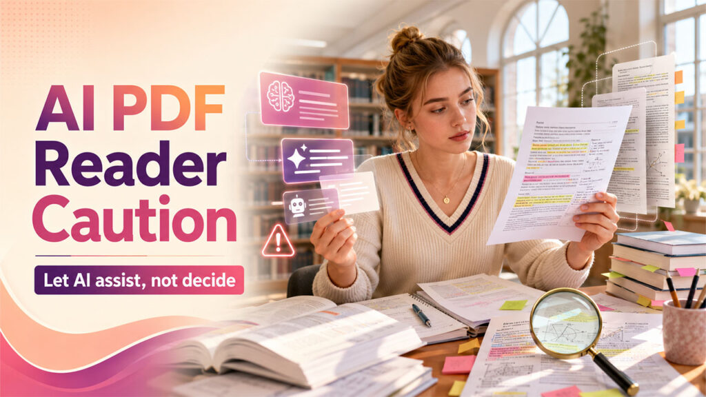 Student reviewing study material while using AI PDF readers for academic learning
