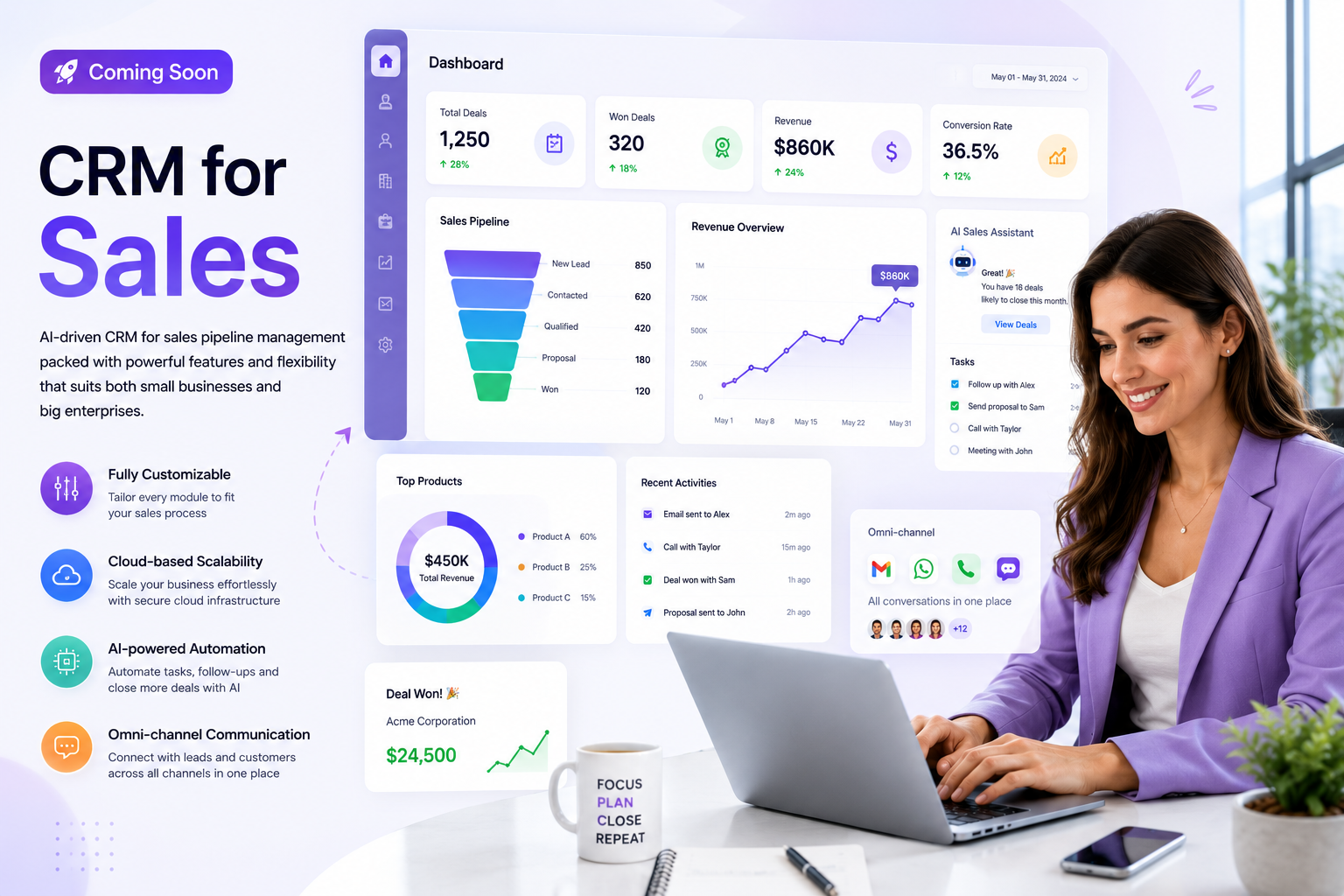 CRM for Sales dashboard preview