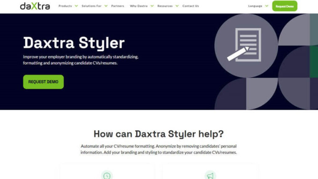 Daxtra Styler CV Formatting Tool for automated resume formatting and recruitment workflow automation