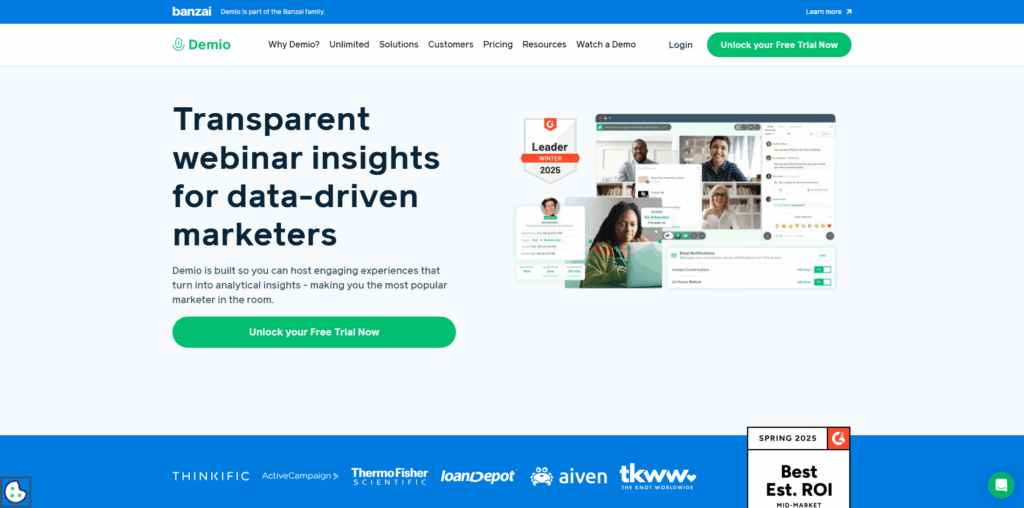Demio webinar platform for lead generation and conversion-focused marketing