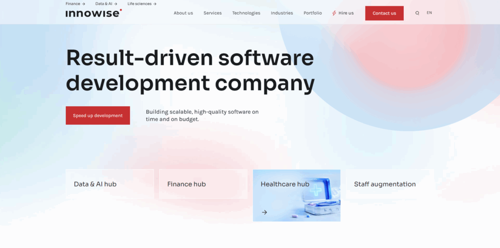 Innowise is a nearshore software development company serving Swiss businesses with scalable enterprise engineering teams
