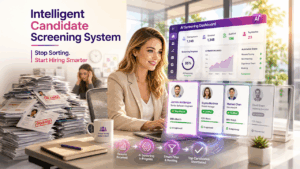 Intelligent screening system automating candidate evaluation and recruitment workflow
