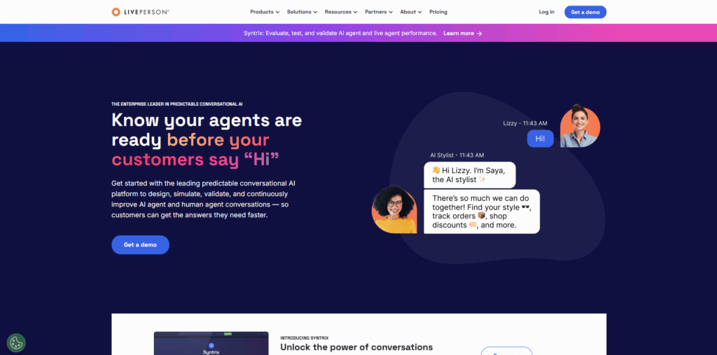LivePerson enterprise chatbot platform for customer messaging and support automation