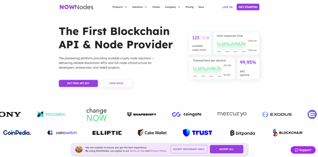 NOWNodes multi-chain RPC node provider for Web3 and blockchain applications