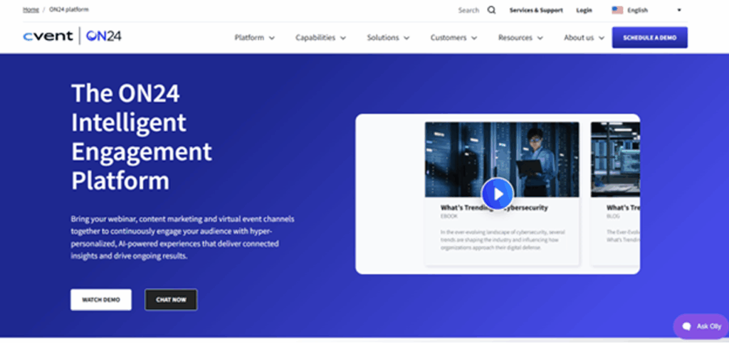 ON24 webinar platform for enterprise lead generation and audience engagement
