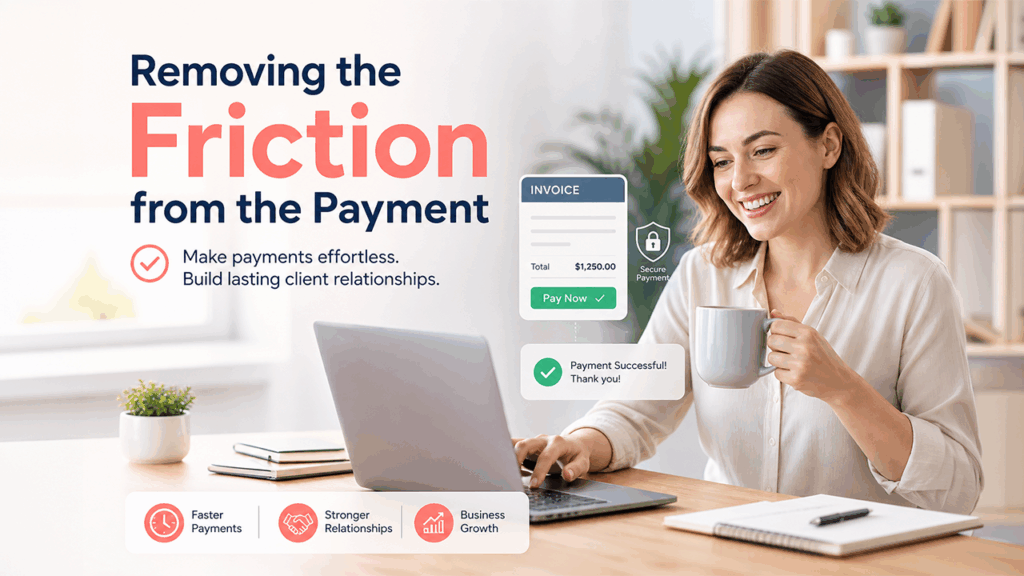 Billing communication system offering simple online payment options to remove friction from the payment process.