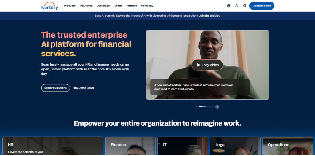 Workday HR software platform for mid-market and enterprise workforce management
