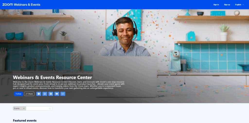 Zoom Events webinar platform for virtual events and audience engagement