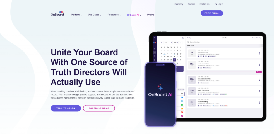 OnBoard Board portal with mid-market reach and strong usability