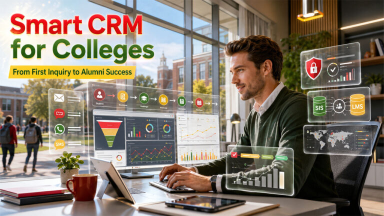 CRM features for higher education institutions including student lifecycle management, enrollment automation, and student engagement tools