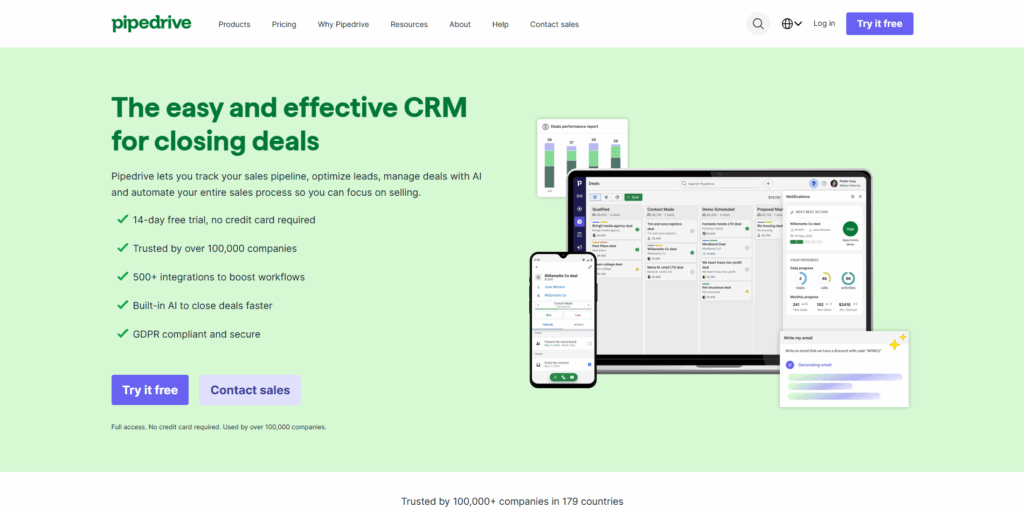 Pipedrive — Best for Sales Teams Who Want Simplicity