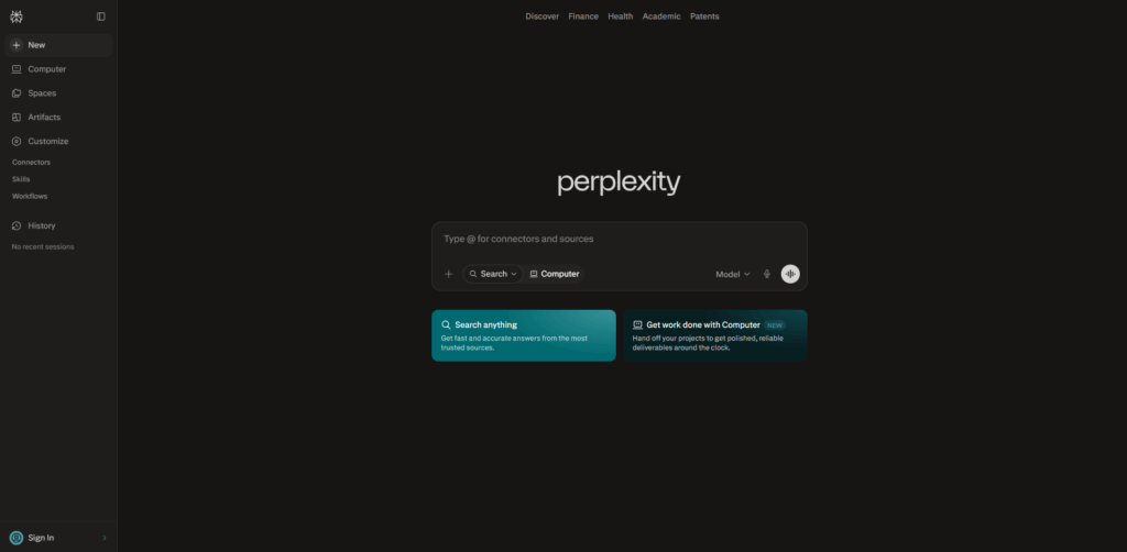 Perplexity AI research tool helping freelance writers find accurate information with cited sources