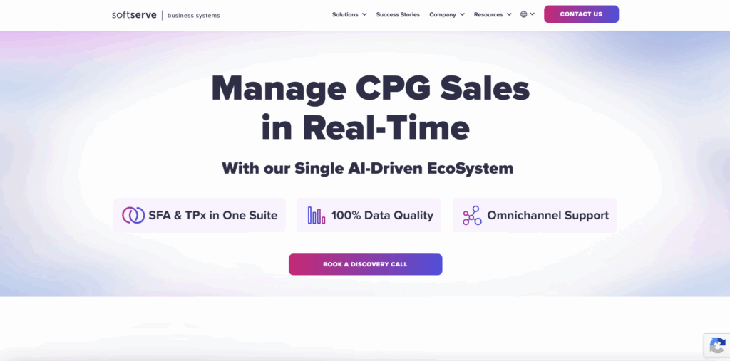 SoftServe Business Systems PromoTool dashboard for trade promotion effectiveness analysis, trade spend management, and AI-powered forecasting.