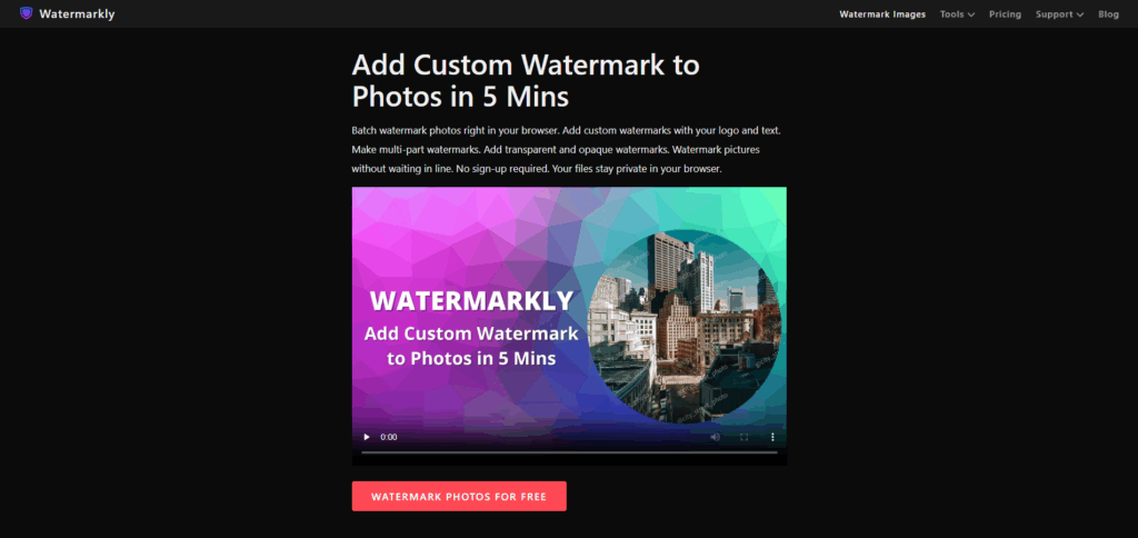 Watermarkly online tool for adding watermarks to PDF documents and protecting business files before sharing