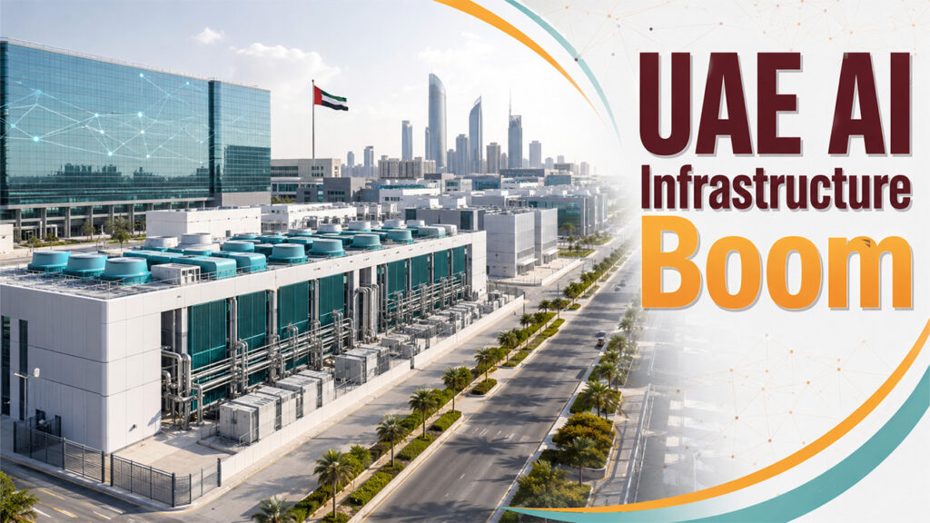 World-class AI infrastructure in the UAE featuring advanced data centers, AI computing power, and next-generation technology facilities.