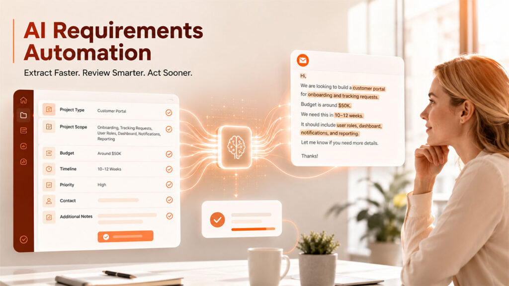 AI automation streamlining repetitive business tasks and automating CRM data entry behind the scenes.