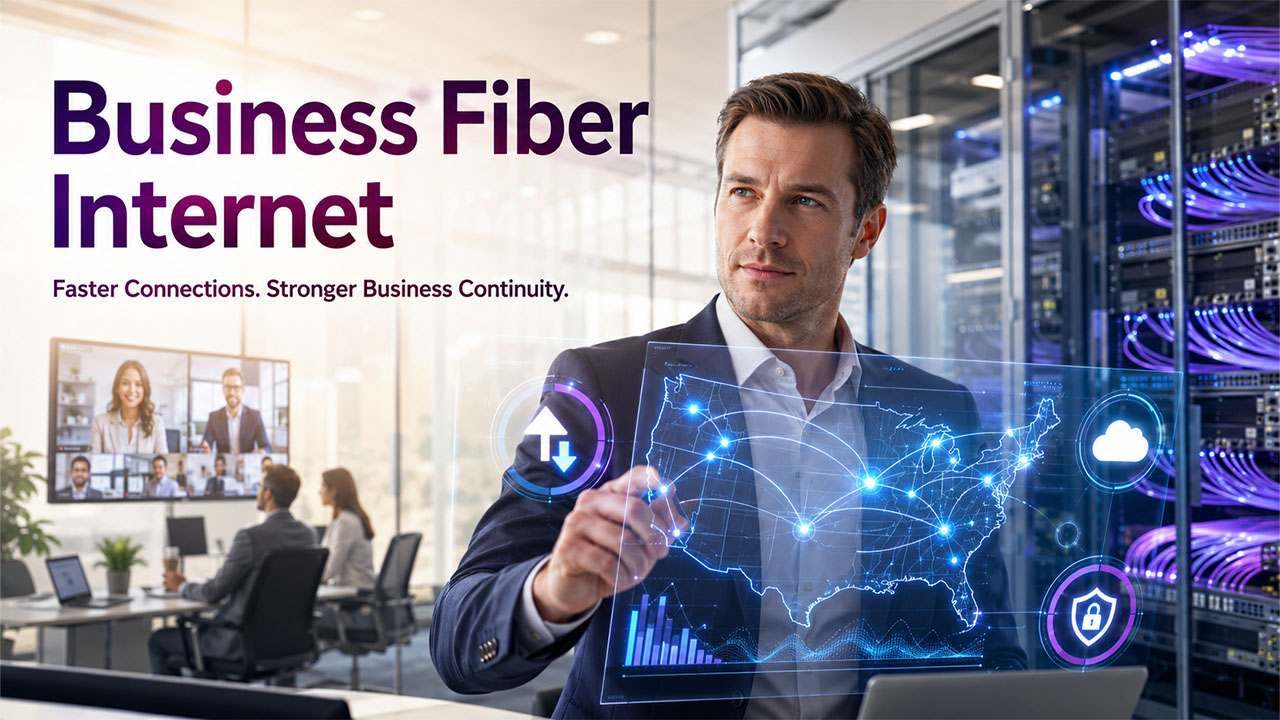 Business Fiber Internet Providers comparison showing high-speed fiber connectivity for modern businesses