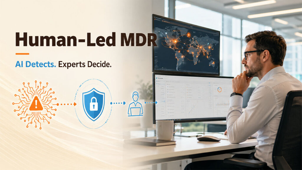 ESET MDR combines AI and human cybersecurity experts to detect, investigate, and respond to enterprise threats in real time