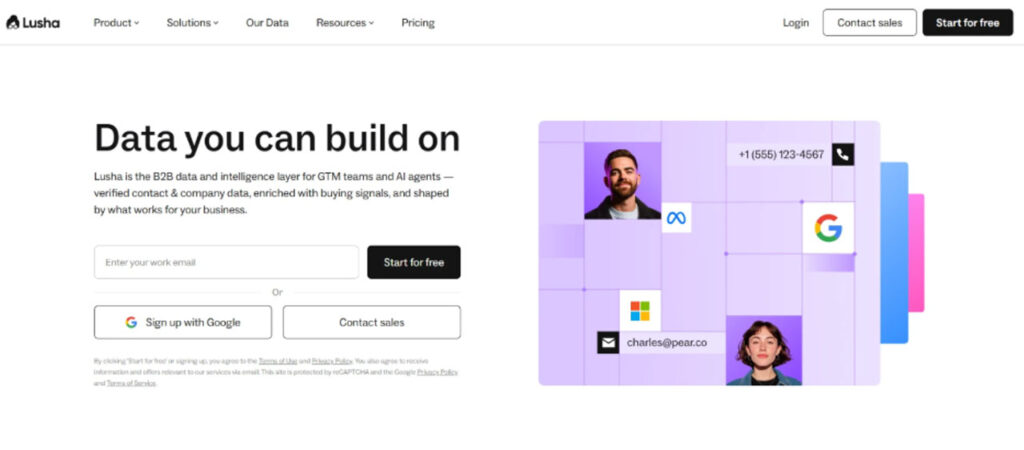 Lusha LinkedIn prospecting tool for finding verified business emails, direct phone numbers, and enriching B2B lead data.