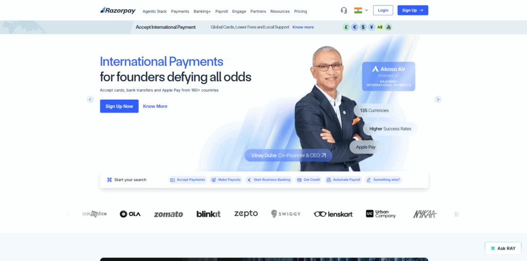 Razorpay subscription payment gateway supporting recurring billing with UPI AutoPay, eNACH, and card tokenisation in India.