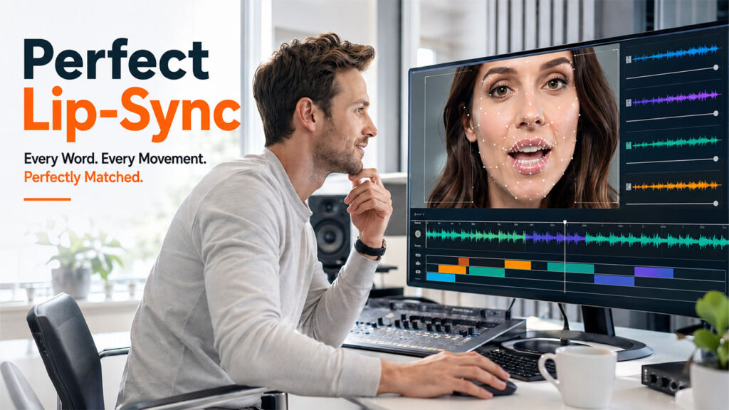 AI Video Translator demonstrating perfect lip-sync with natural voice synchronization across multiple languages