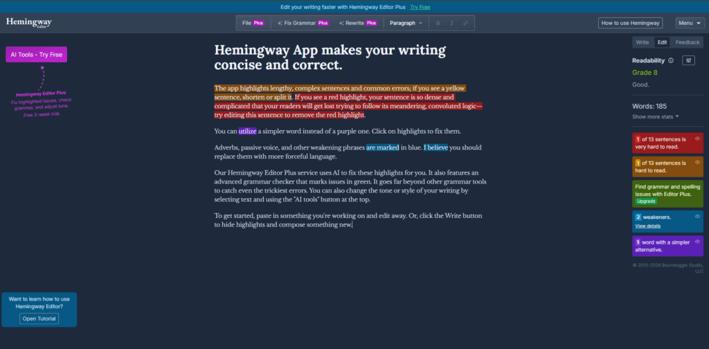 Hemingway App
