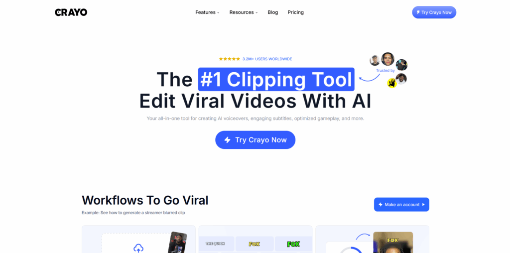 Crayo AI marketing tool for short-form videos