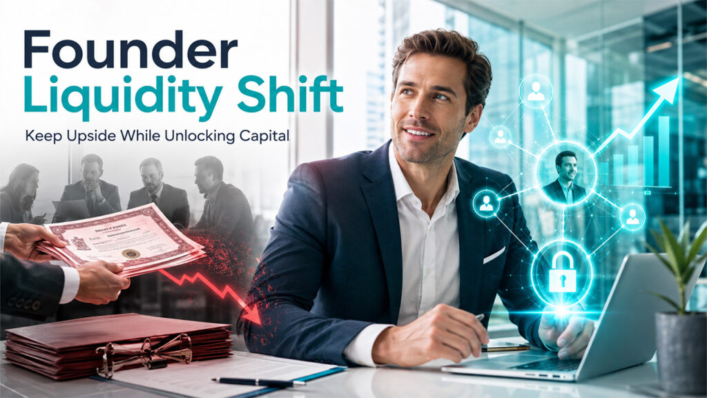 Comparison of the old and new founder liquidity playbook showing traditional share sales versus modern pledge-based liquidity structures.