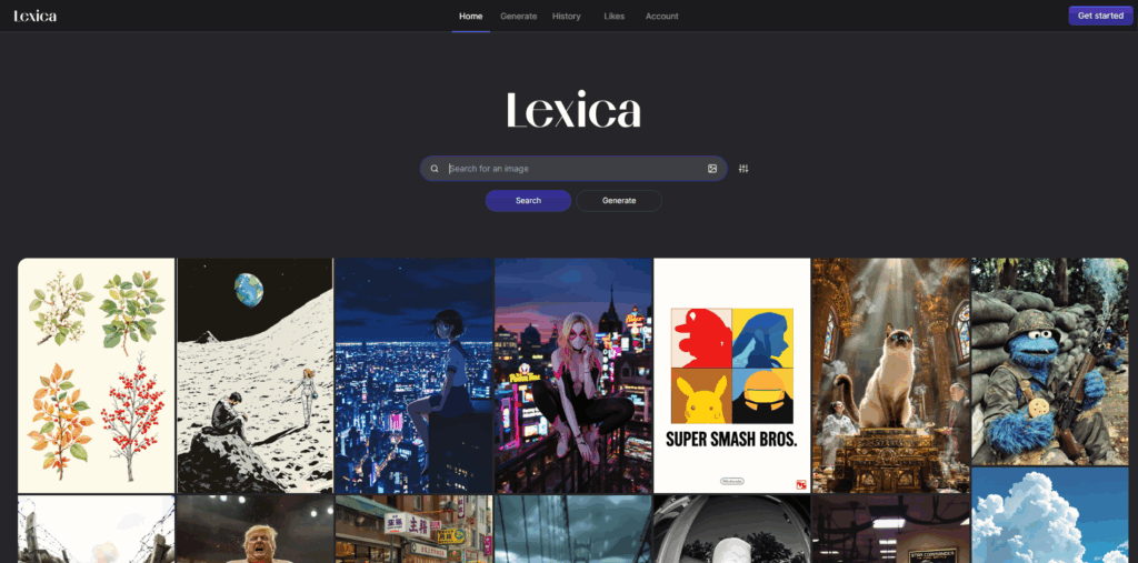 Lexica Art AI marketing tool for blog thumbnails