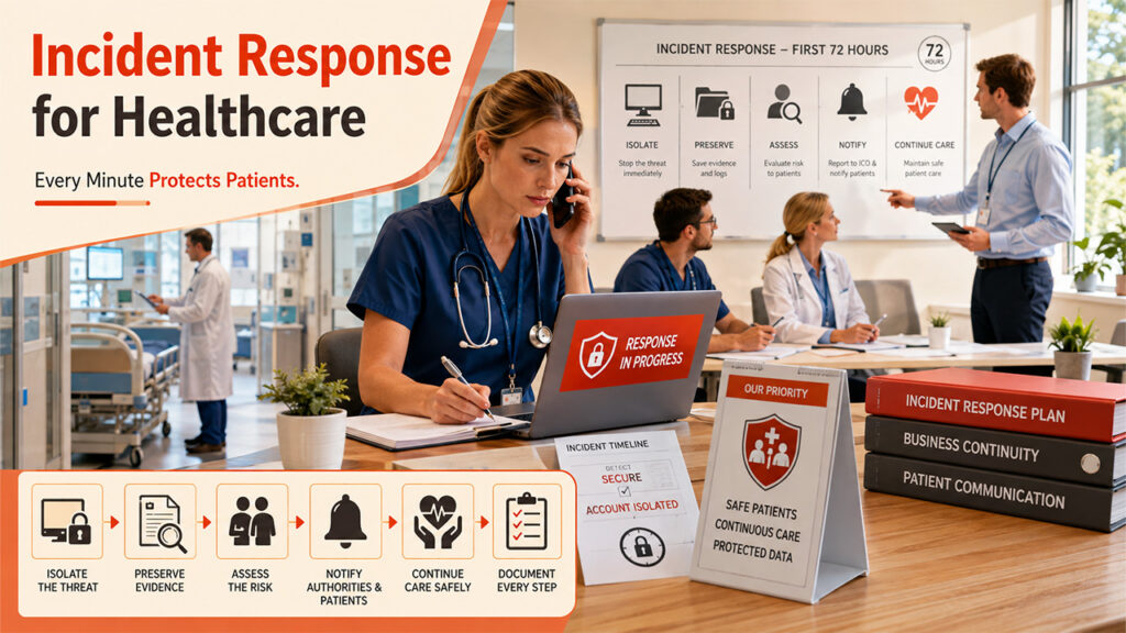 Patient Data Security incident response checklist for the first 72 hours after a healthcare data breach