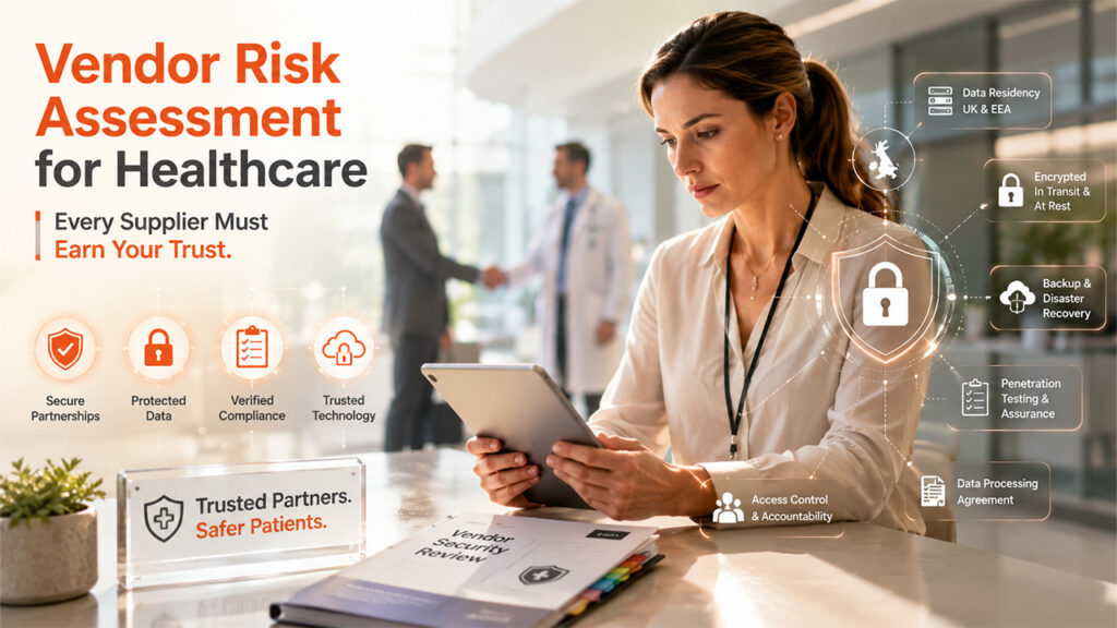 Patient data security through secure healthcare vendor and supplier risk management