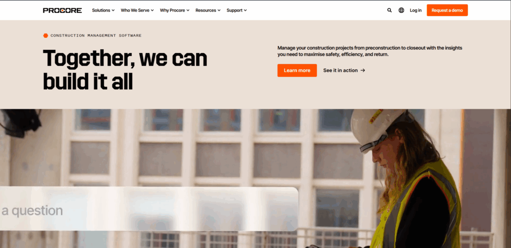 Procore construction management software for fire protection projects