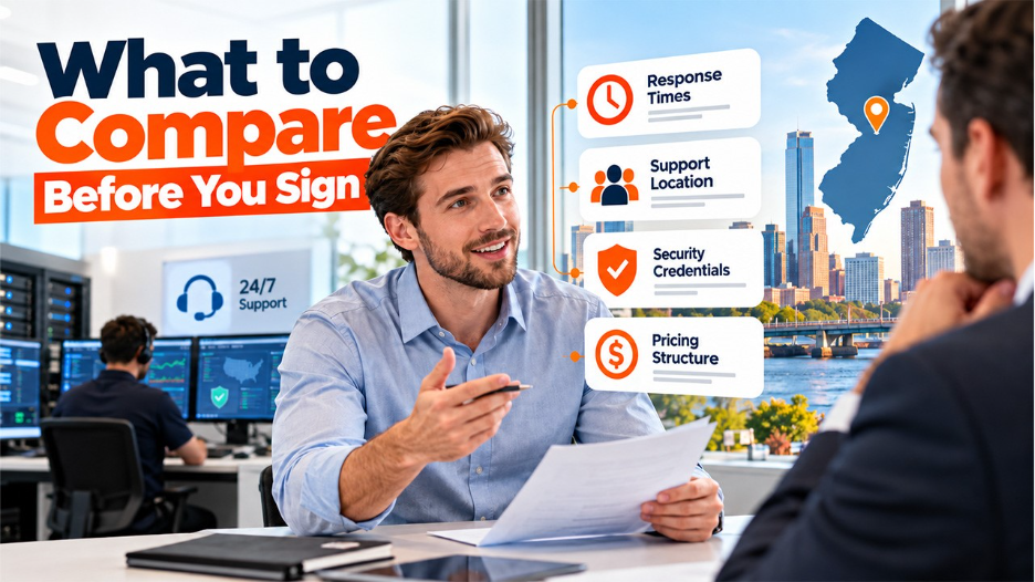 Managed IT Services New Jersey provider comparison with support, security, response times, and pricing