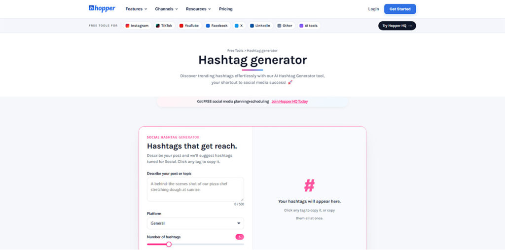 Hopper HQ Hashtag Generator