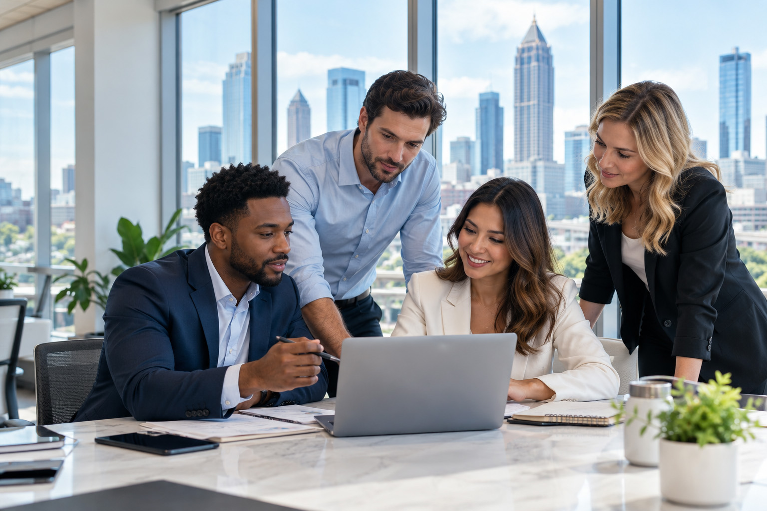 Bright modern business office representing digital marketing work in Atlanta